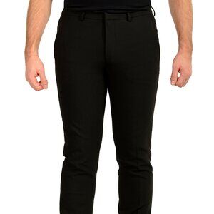 Hugo Boss Men's "Hesten212X" Black Wool Flat Front Dress Pants US 32R IT 48